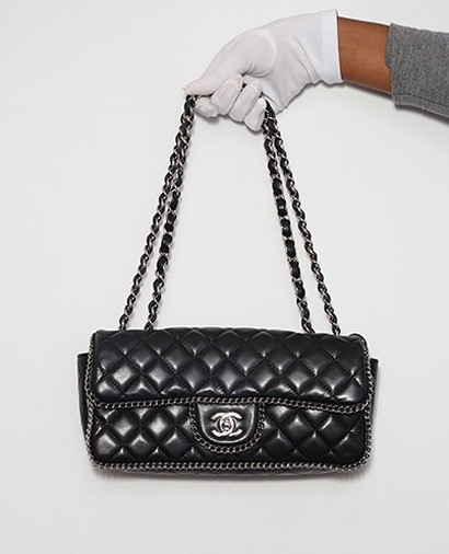 East West Chain Around Flap Bag, front view